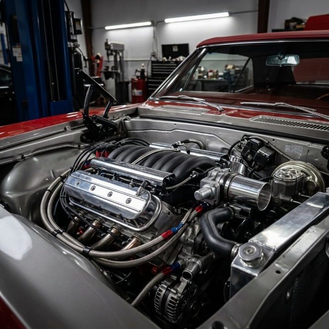 LS swap in classic muscle car